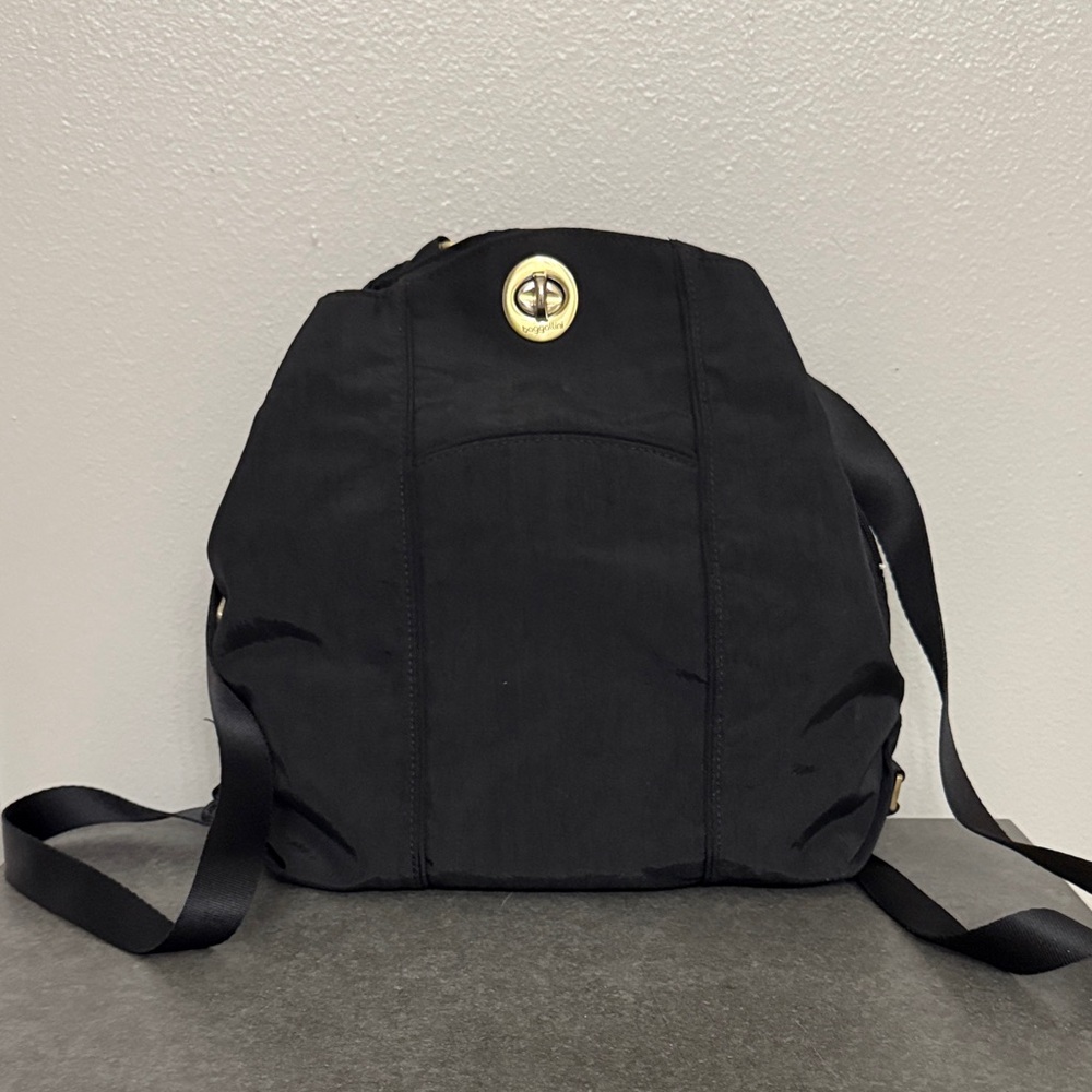 Baggallini Black Backpack with Gold Accents